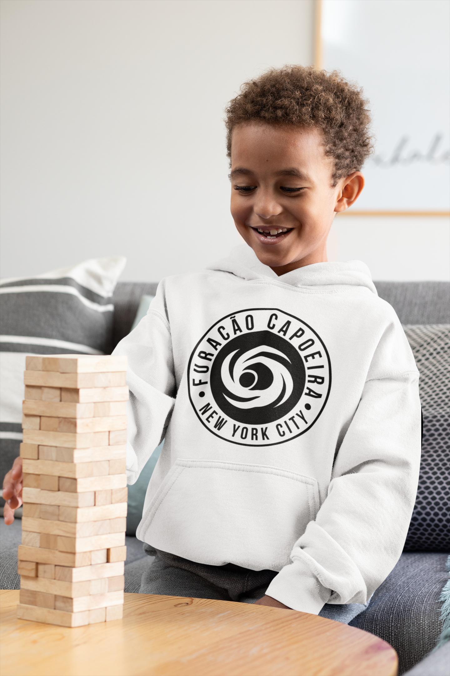 WHITE (BLACK LOGO) CLASSIC FCNYC HOODIE